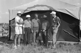 Dr. Ernest G. Walker, William Thomas Molloy and three others in front of excavation tent