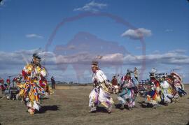 Dancers performing in ceremonial procession