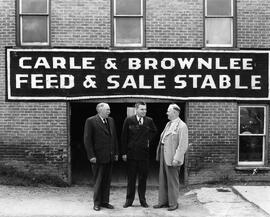 John Diefenbaker at the Carle & Brownlee Feed & Sale Stable