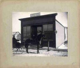 Horse and sleigh at J.W. Davison Store