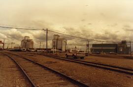 Railway tracks and grain elevators