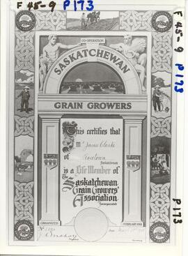 Grain Growers, certificate of membership.