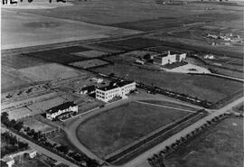 Aerial view of the hospital and nurses residence