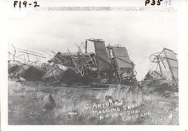 Destroyed farm machinery