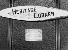 Heritage Corner brass plaque
