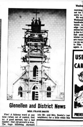 Construction of steeple on St. Andrew's Anglican Church