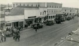 Army vehicles on Main Street, Rosetown