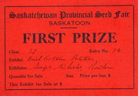 Undated First Prize Potatoes