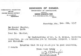 Dominion of Canada, Department of Agriculture, W.D. Albright (Dec 8)