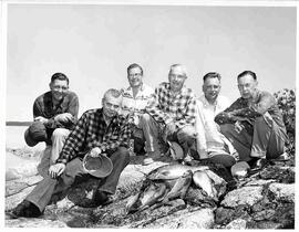 John Diefenbaker, Duff Roblin and others fishing in Northern Manitoba