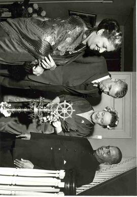 John and Olive Diefenbaker with High Commissioner of Ceylon, Sir Coomaraswamy, and Lady Coomaraswamy