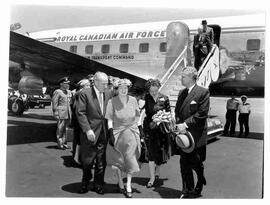 John and Olive Diefenbaker at an airport in Australia