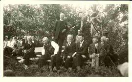 John Diefenbaker, W. J. Morrison, Rev. Strong, Rev. MacDougall, at 12 July celebration at MacDowell
