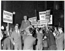 John Diefenbaker campaigning in Quebec City