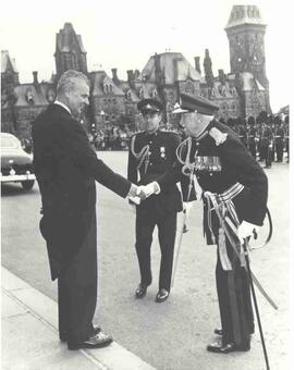 John Diefenbaker with Governor General Georges Vanier