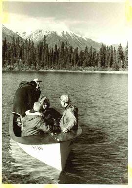 John Diefenbaker with others fishing in Yukon
