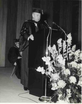 John Diefenbaker speaking at Wayne State University