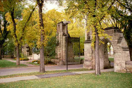 Memorial gates in fall