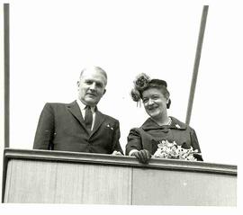 Olive Diefenbaker at launching of the "Empress of Canada"