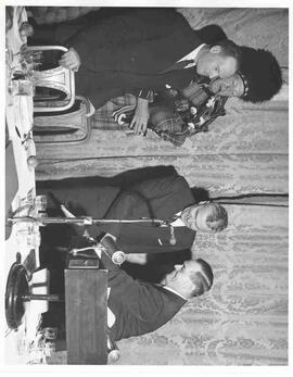John Diefenbaker with Alvin Hamilton at the Canadian Tourist Association Dinner