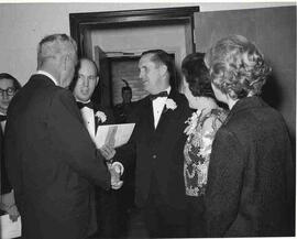 John Diefenbaker with F.J Burford, Mr. and Mrs. Andrew McEwan in Toronto