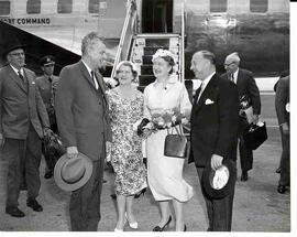 John and Olive Diefenbaker at airport