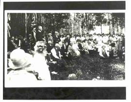 John Diefenbaker, W. J. Morrison, Rev. Strong, Rev. MacDougall, at 12 July celebration at MacDowell