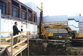 Colin Tennent watches site preparation work for the new Chemical Engineering wing