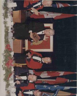 John Diefenbaker receiving a plaque at a RCMP Dinner