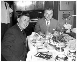 John Diefenbaker and another gentleman at a breakfast meeting