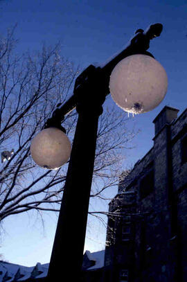 Light post in winter
