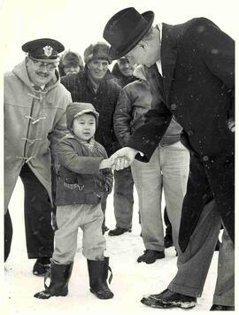 John Diefenbaker with a young boy [Foy Mar]