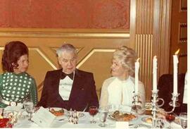 John Diefenbaker with Carole Carscallen and Colleen Hunt at the Wellington Club