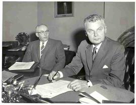 H.J. Ball and John Diefenbaker in the East Block Prime Minister's Office