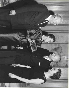 John and Olive Diefenbaker with George and Fiorenza Drew at a reception