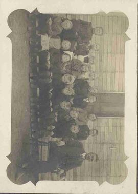 William and Elmer Diefenbaker with students of Hoffungsfeld School