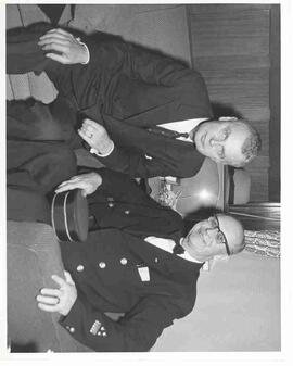 John Diefenbaker with a conductor