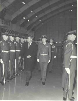 John Kennedy reviewing honour guard