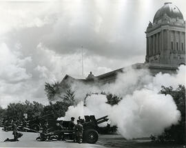 Armed Forces - Army Personnel Firing Artillery in Regina.
