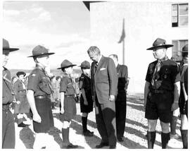John Diefenbaker touring a museum in Dawson City, Yukon