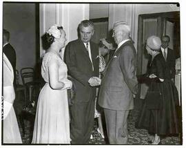 John and Olive Diefenbaker greeted by person