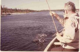 John Diefenbaker fishing