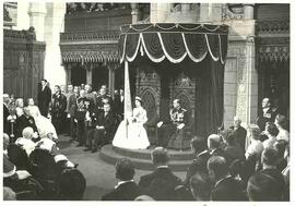 Queen Elizabeth II giving the Throne Speech