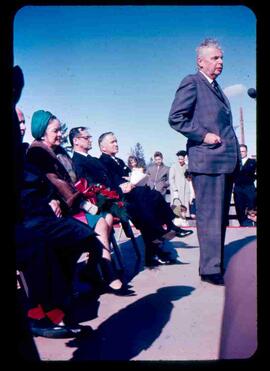 "During the Ceremony of the naming of the Diefenbaker Bridge"; Prince Albert