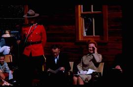 Olive Diefenbaker and Mountie at Diefenbaker Homestead