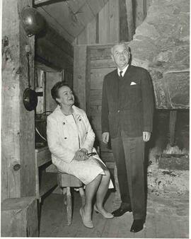 John and Olive Diefenbaker visiting Sainte-Marie Among the Hurons
