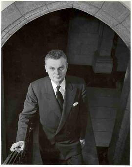 John Diefenbaker in a Parliament Hill building
