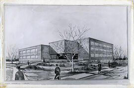 Murray Memorial Library - North Wing - Architect's Sketch