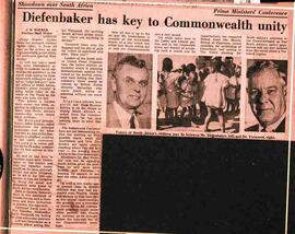 "Diefenbaker has Key to Commonwealth Unity"