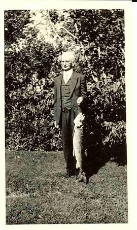 William Diefenbaker holding a fish